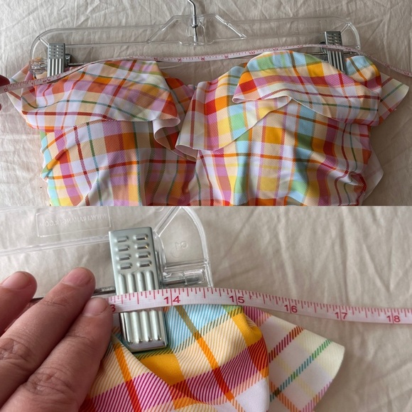 NWT Bleu Rod Beattie Multicolour Plaid Ruffle One-Piece Swimsuit 14 - Picture 13 of 16